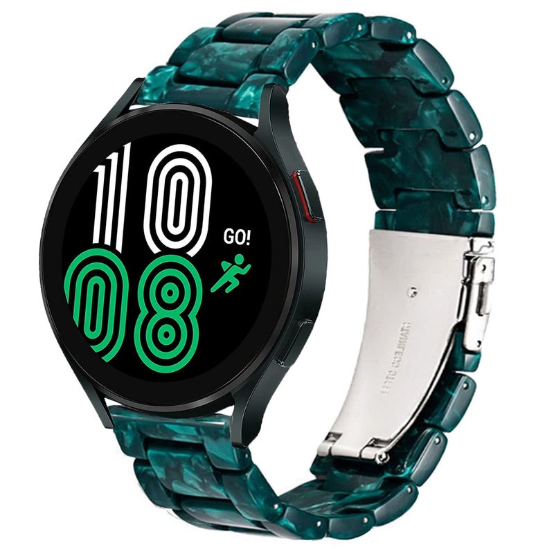 DEALELE Bands Compatible with Samsung Galaxy Watch 7 / FE / 6/6 Classic / 5/5 Pro / 4/4 Classic / 3 41mm / Huawei GT3 42mm, 20mm Colorful Resin Replacement Strap for Women Men (Dark Green) - Image 1